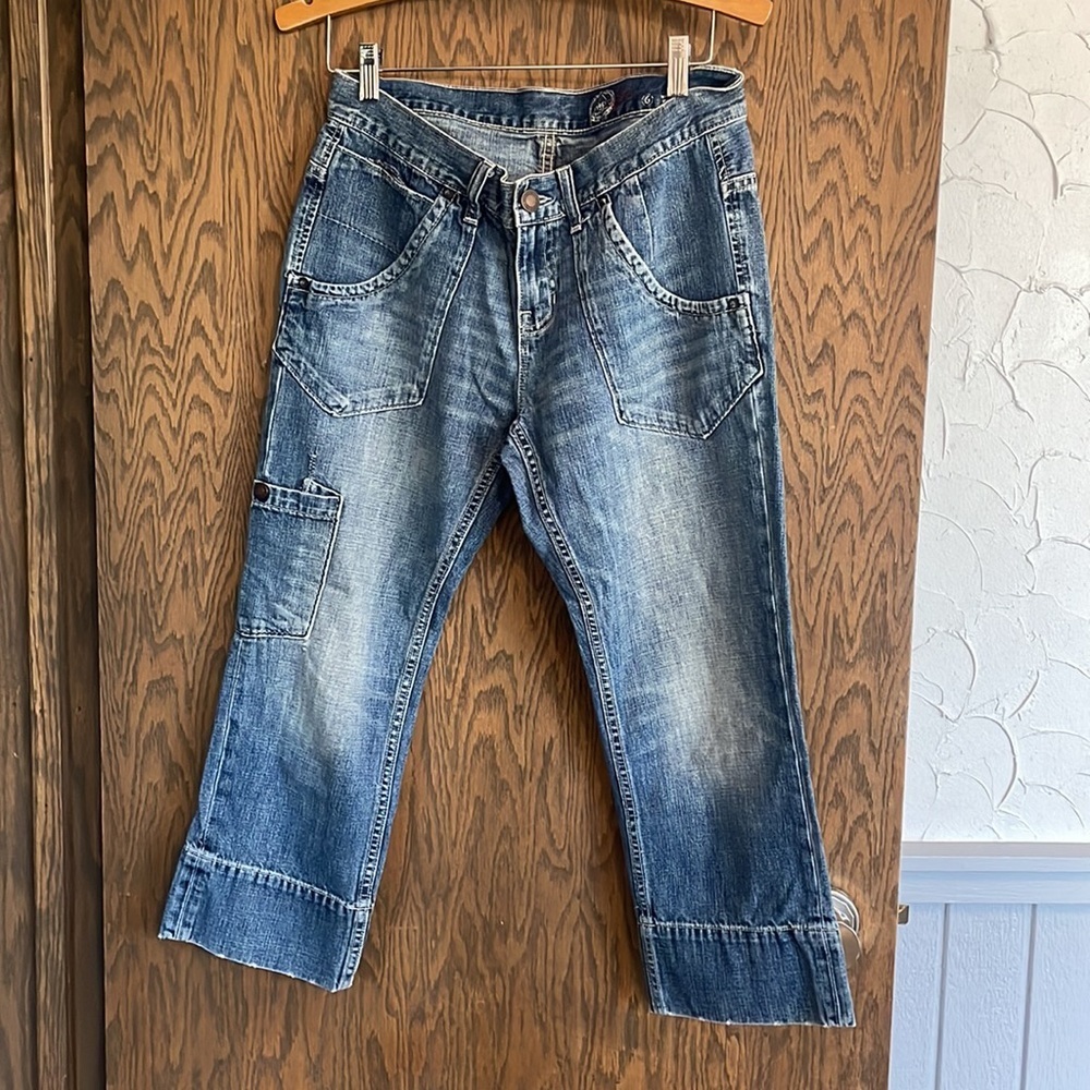 Blue Denim GAP‎ Cargo Cropped Jeans